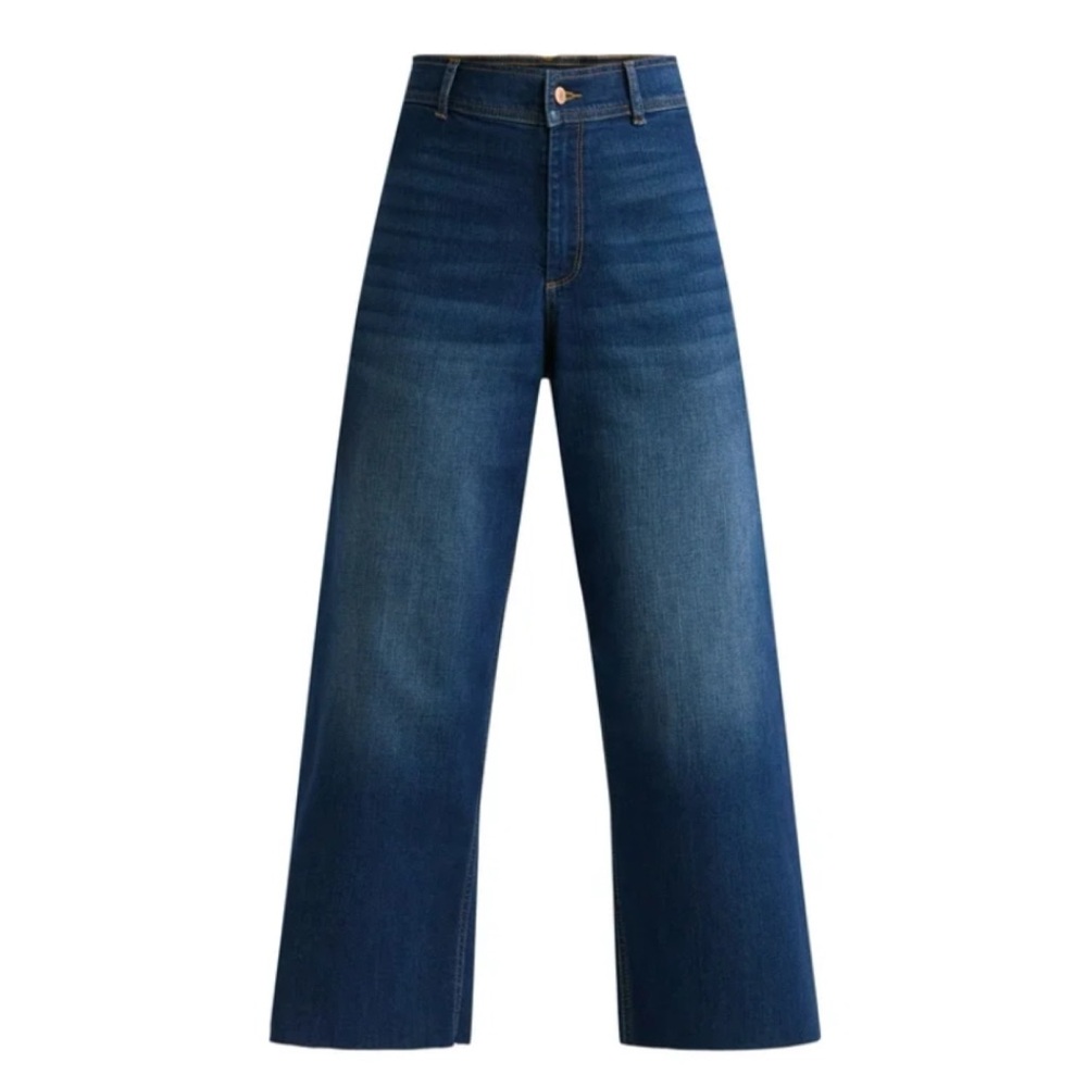 🆕 NWT Sofia Vergara Women’s Margot Blue Wide Leg High Rise Ankle Jeans 12 New! - Picture 2 of 7